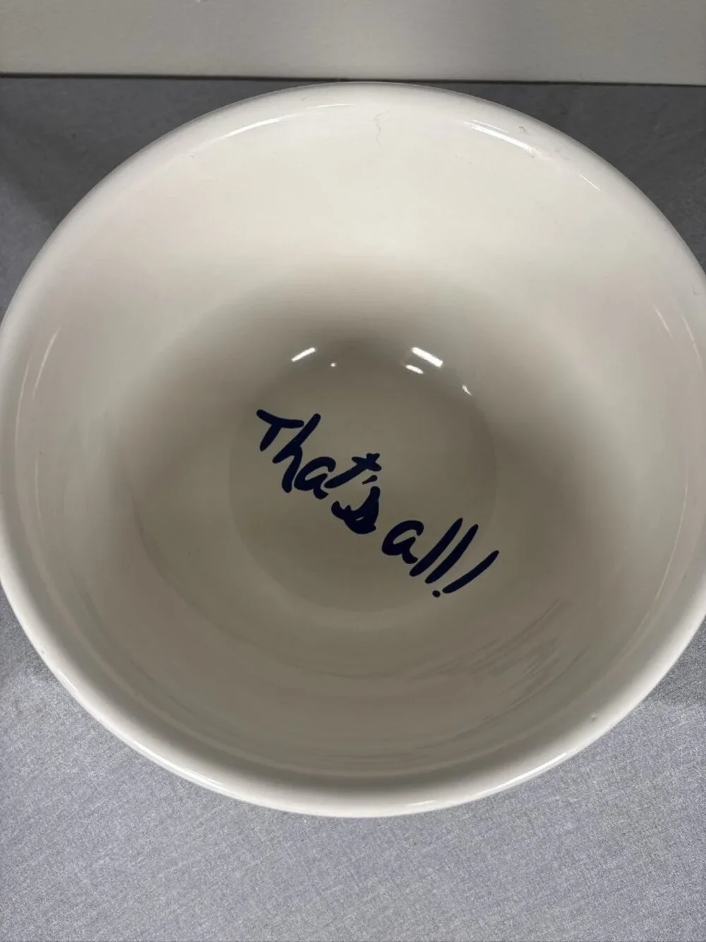 Gibson China I Love Popcorn Ceramic Bowl White Blue Snack Dish